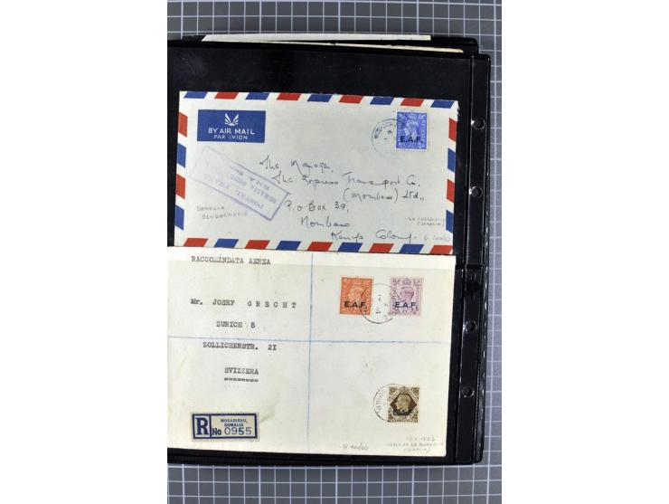 BRITISCHE BESETZUNG ITALIENISCHER KOLONIEN: 1941/52, sehr interessanter Posten von rund 400 Briefen und Karten, dabei Reco, L