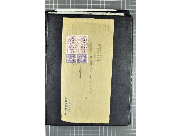 BRITISCHE BESETZUNG ITALIENISCHER KOLONIEN: 1941/52, sehr interessanter Posten von rund 400 Briefen und Karten, dabei Reco, L