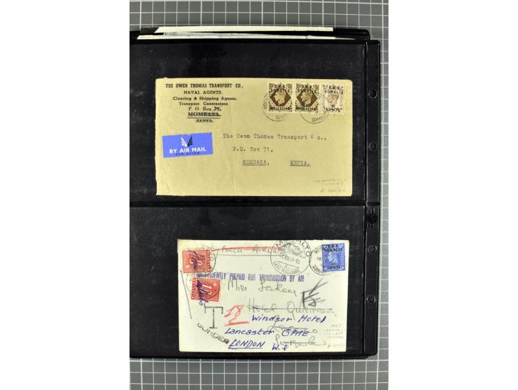 BRITISCHE BESETZUNG ITALIENISCHER KOLONIEN: 1941/52, sehr interessanter Posten von rund 400 Briefen und Karten, dabei Reco, L