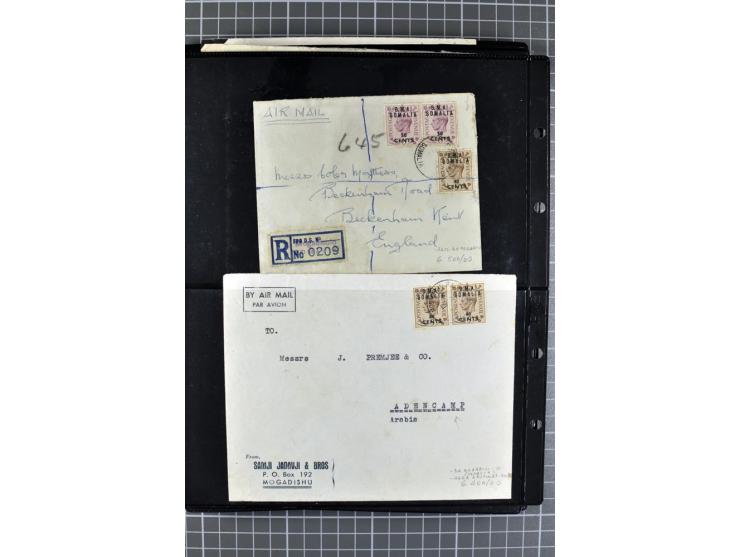 BRITISCHE BESETZUNG ITALIENISCHER KOLONIEN: 1941/52, sehr interessanter Posten von rund 400 Briefen und Karten, dabei Reco, L