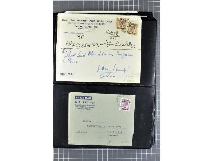 BRITISCHE BESETZUNG ITALIENISCHER KOLONIEN: 1941/52, sehr interessanter Posten von rund 400 Briefen und Karten, dabei Reco, L