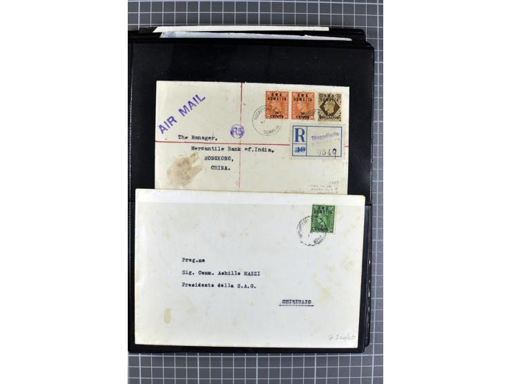 BRITISCHE BESETZUNG ITALIENISCHER KOLONIEN: 1941/52, sehr interessanter Posten von rund 400 Briefen und Karten, dabei Reco, L
