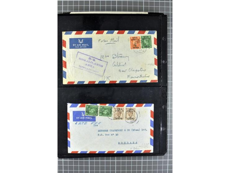 BRITISCHE BESETZUNG ITALIENISCHER KOLONIEN: 1941/52, sehr interessanter Posten von rund 400 Briefen und Karten, dabei Reco, L