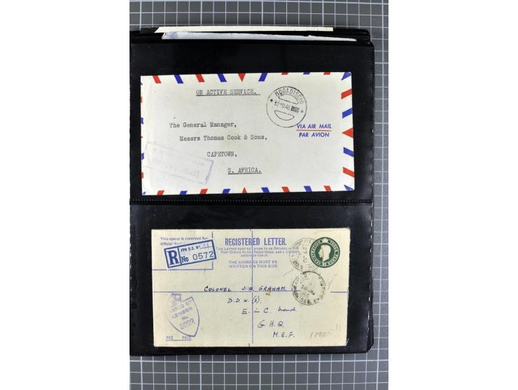 BRITISCHE BESETZUNG ITALIENISCHER KOLONIEN: 1941/52, sehr interessanter Posten von rund 400 Briefen und Karten, dabei Reco, L
