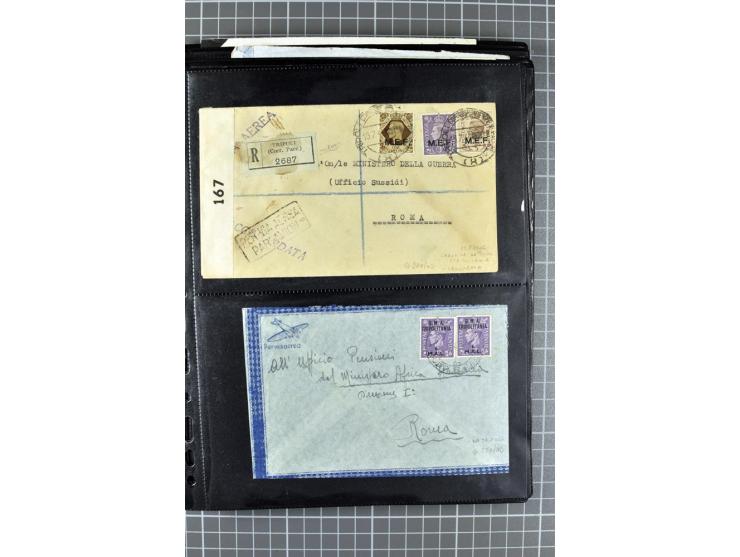 BRITISCHE BESETZUNG ITALIENISCHER KOLONIEN: 1941/52, sehr interessanter Posten von rund 400 Briefen und Karten, dabei Reco, L