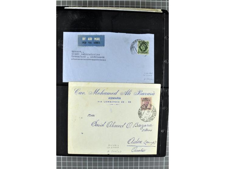 BRITISCHE BESETZUNG ITALIENISCHER KOLONIEN: 1941/52, sehr interessanter Posten von rund 400 Briefen und Karten, dabei Reco, L