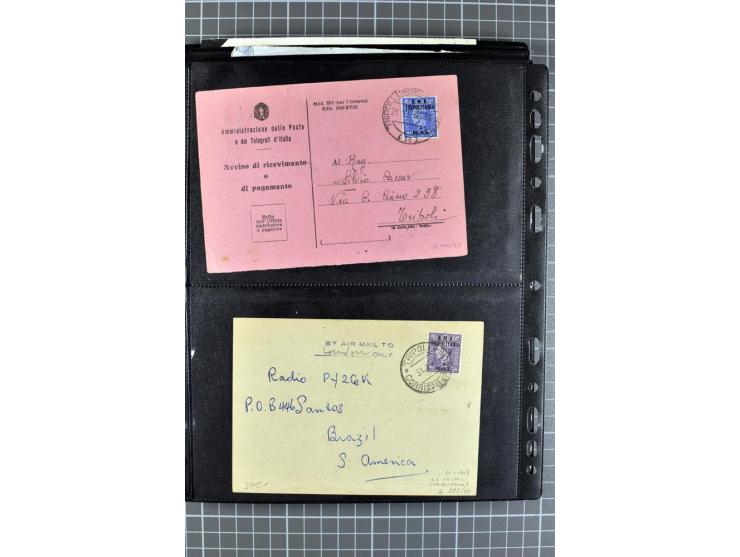 BRITISCHE BESETZUNG ITALIENISCHER KOLONIEN: 1941/52, sehr interessanter Posten von rund 400 Briefen und Karten, dabei Reco, L