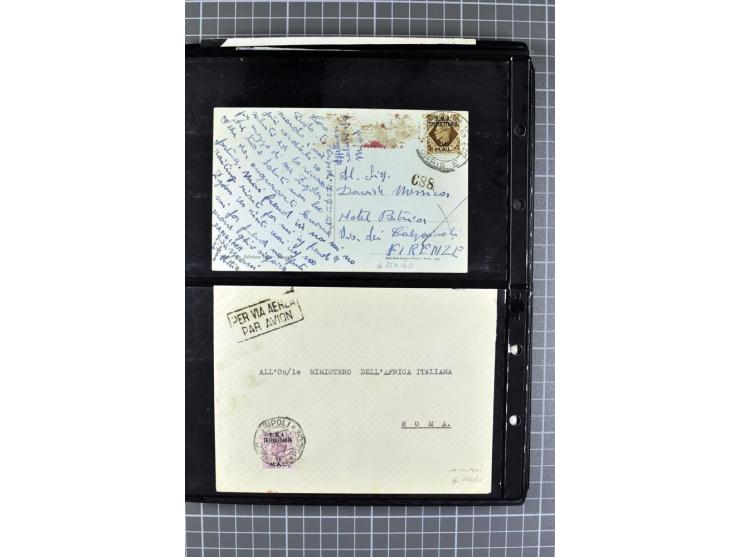 BRITISCHE BESETZUNG ITALIENISCHER KOLONIEN: 1941/52, sehr interessanter Posten von rund 400 Briefen und Karten, dabei Reco, L