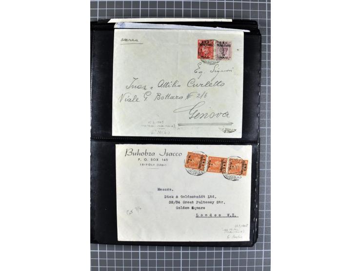 BRITISCHE BESETZUNG ITALIENISCHER KOLONIEN: 1941/52, sehr interessanter Posten von rund 400 Briefen und Karten, dabei Reco, L