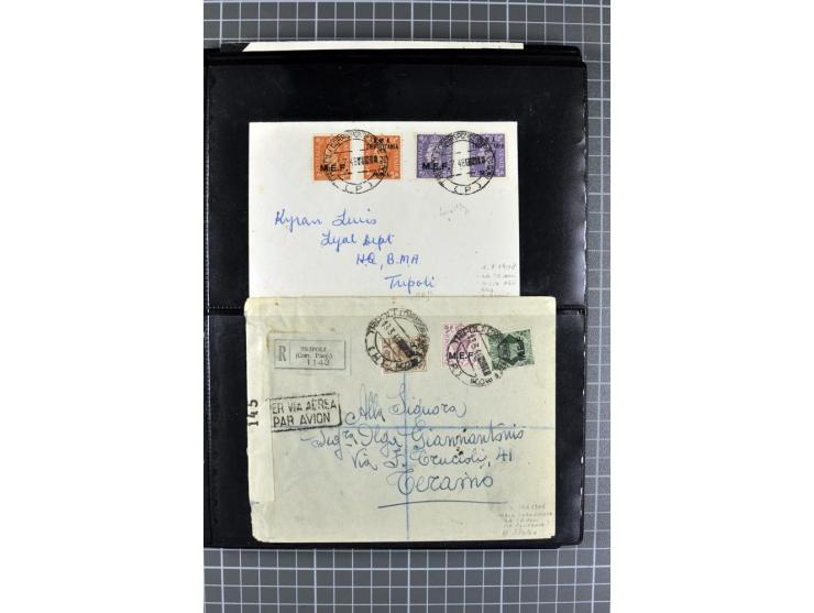 BRITISCHE BESETZUNG ITALIENISCHER KOLONIEN: 1941/52, sehr interessanter Posten von rund 400 Briefen und Karten, dabei Reco, L