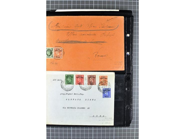 BRITISCHE BESETZUNG ITALIENISCHER KOLONIEN: 1941/52, sehr interessanter Posten von rund 400 Briefen und Karten, dabei Reco, L