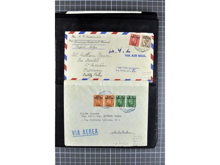 BRITISCHE BESETZUNG ITALIENISCHER KOLONIEN: 1941/52, sehr interessanter Posten von rund 400 Briefen und Karten, dabei Reco, L