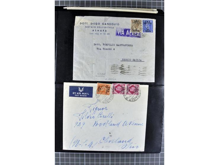BRITISCHE BESETZUNG ITALIENISCHER KOLONIEN: 1941/52, sehr interessanter Posten von rund 400 Briefen und Karten, dabei Reco, L