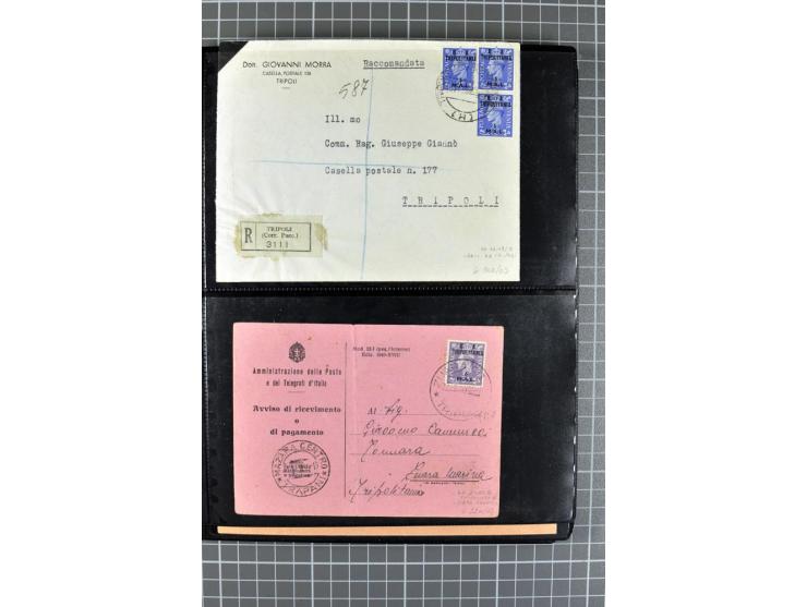 BRITISCHE BESETZUNG ITALIENISCHER KOLONIEN: 1941/52, sehr interessanter Posten von rund 400 Briefen und Karten, dabei Reco, L