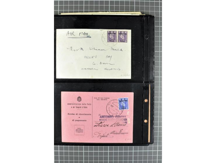 BRITISCHE BESETZUNG ITALIENISCHER KOLONIEN: 1941/52, sehr interessanter Posten von rund 400 Briefen und Karten, dabei Reco, L