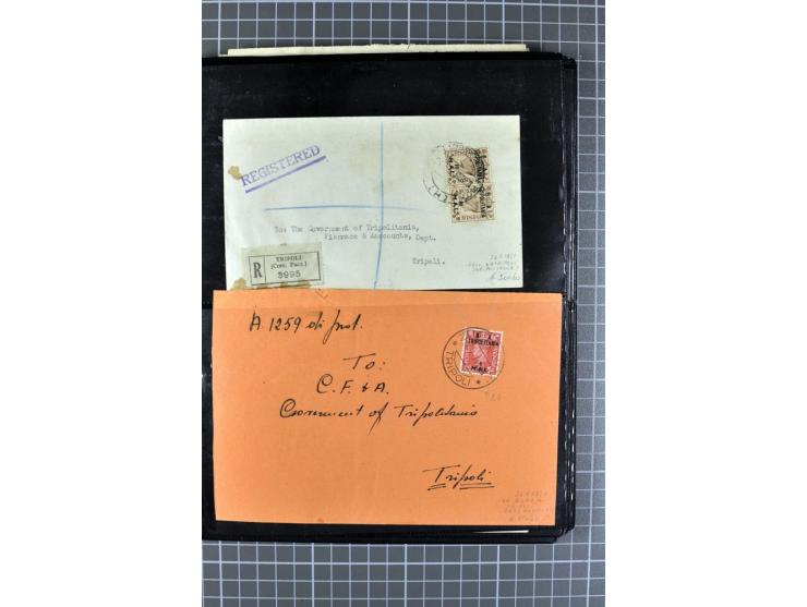 BRITISCHE BESETZUNG ITALIENISCHER KOLONIEN: 1941/52, sehr interessanter Posten von rund 400 Briefen und Karten, dabei Reco, L