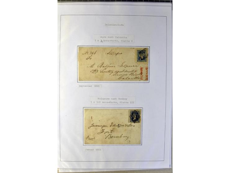 1855/65, hochinteressante Sammlung von 20 Briefen, dabei 8 Briefe mit Frankaturen Mi.-Nr. 4 und 5 von verschiedenen Platten, 
