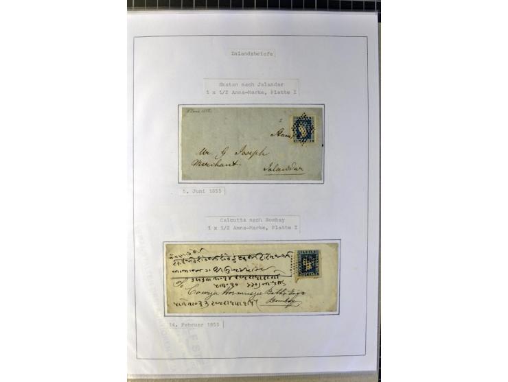 1855/65, hochinteressante Sammlung von 20 Briefen, dabei 8 Briefe mit Frankaturen Mi.-Nr. 4 und 5 von verschiedenen Platten, 