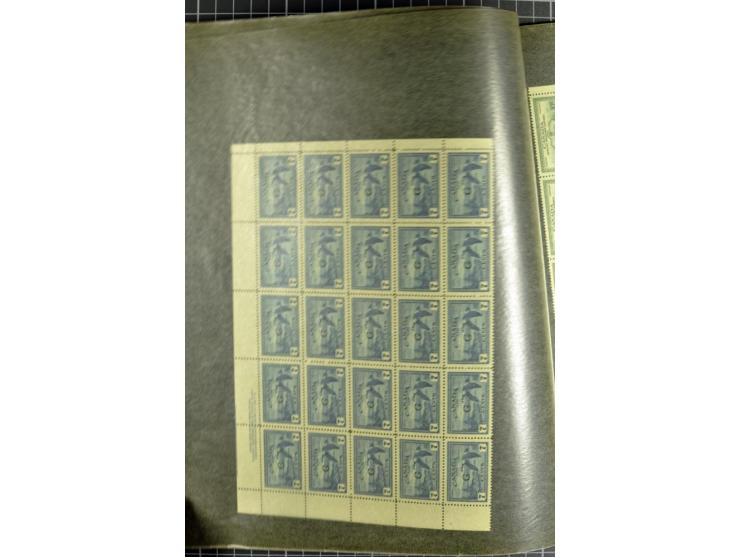 1920/70 (ca.), großer postfrischer Lagerbestand, meist nach Scott sortiert in Pergamintüten, einiges in Bogen bzw. -teilen, d