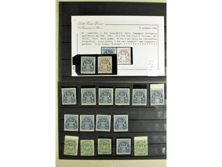 1892/1901, über 250 5£- und 10£-Werte, teils in Einheiten,alle ungebraucht ohne Gummi, teils Atteste Enzo Diena