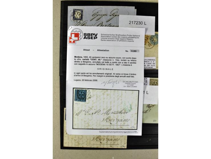 1860/1980 (ca.), postfrische, ungebrauchte und gestempelte Partie mit vielen Abarten, Probedrucken, Briefen mit besseren Stem