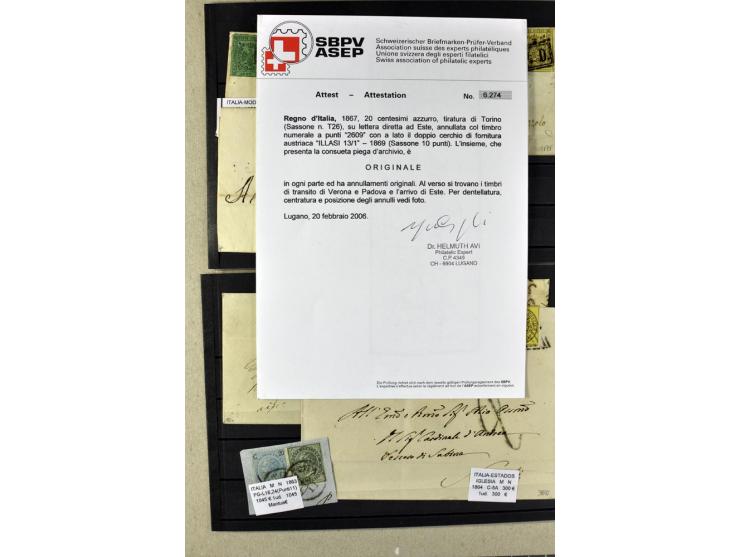 1860/1980 (ca.), postfrische, ungebrauchte und gestempelte Partie mit vielen Abarten, Probedrucken, Briefen mit besseren Stem