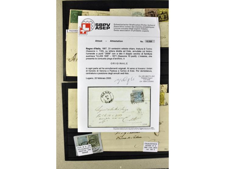 1860/1980 (ca.), postfrische, ungebrauchte und gestempelte Partie mit vielen Abarten, Probedrucken, Briefen mit besseren Stem