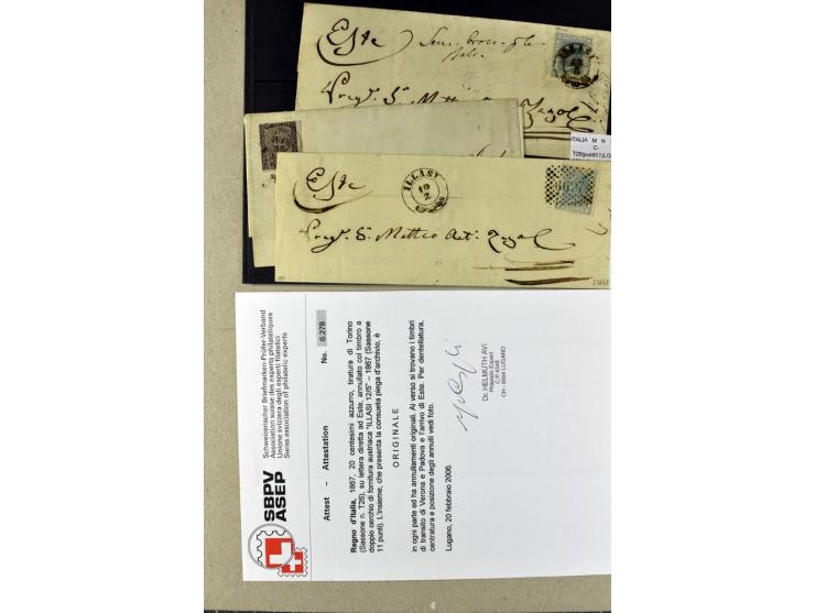 1860/1980 (ca.), postfrische, ungebrauchte und gestempelte Partie mit vielen Abarten, Probedrucken, Briefen mit besseren Stem