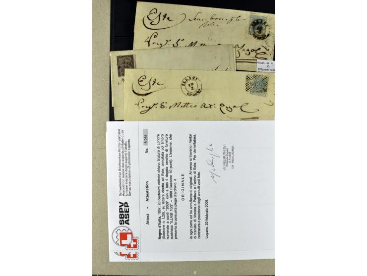 1860/1980 (ca.), postfrische, ungebrauchte und gestempelte Partie mit vielen Abarten, Probedrucken, Briefen mit besseren Stem