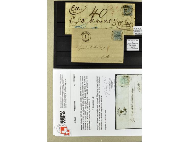 1860/1980 (ca.), postfrische, ungebrauchte und gestempelte Partie mit vielen Abarten, Probedrucken, Briefen mit besseren Stem