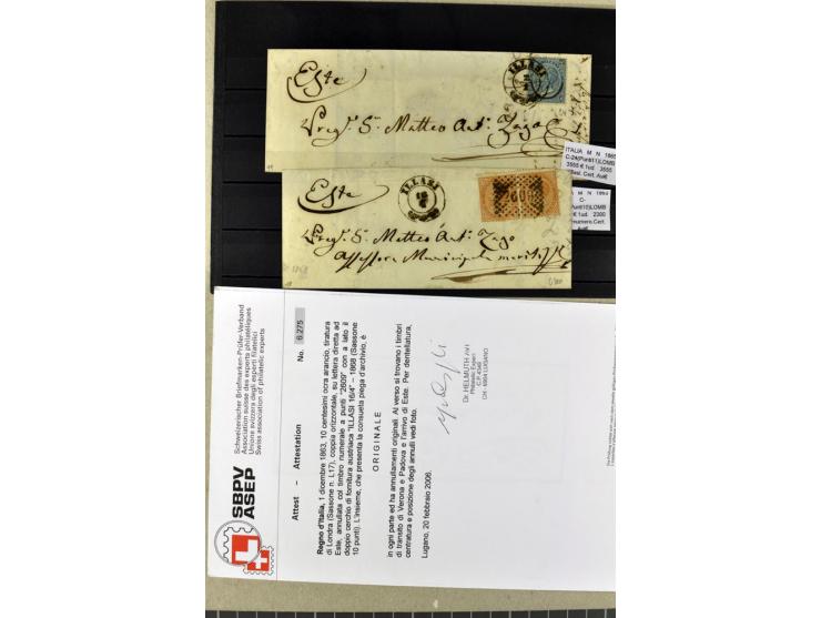 1860/1980 (ca.), postfrische, ungebrauchte und gestempelte Partie mit vielen Abarten, Probedrucken, Briefen mit besseren Stem