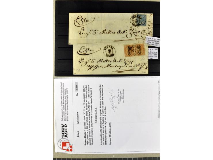 1860/1980 (ca.), postfrische, ungebrauchte und gestempelte Partie mit vielen Abarten, Probedrucken, Briefen mit besseren Stem