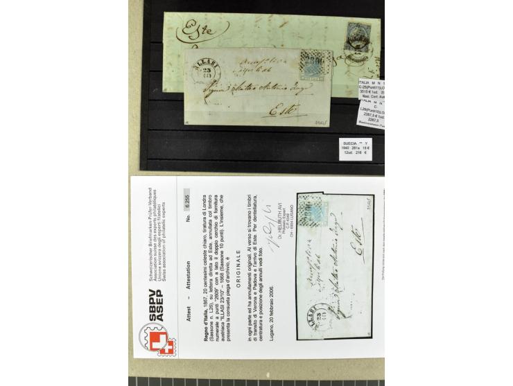1860/1980 (ca.), postfrische, ungebrauchte und gestempelte Partie mit vielen Abarten, Probedrucken, Briefen mit besseren Stem