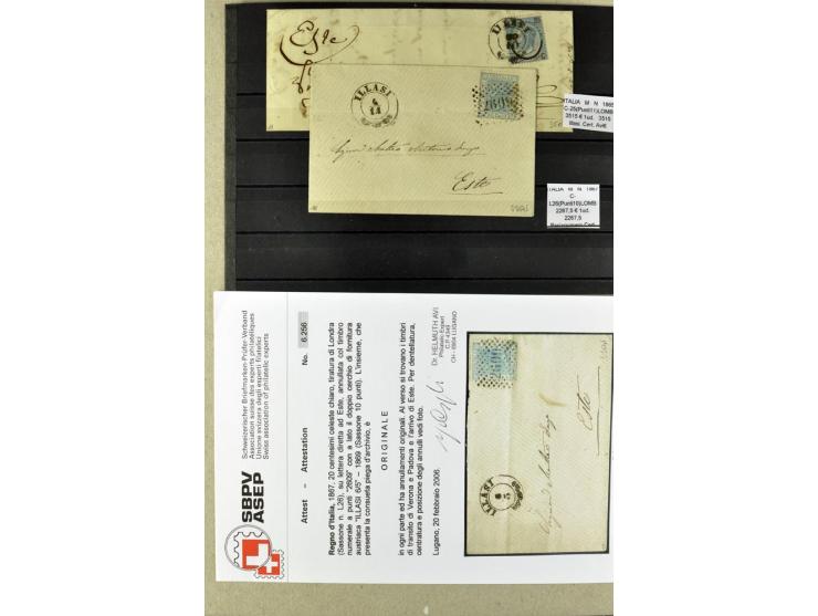 1860/1980 (ca.), postfrische, ungebrauchte und gestempelte Partie mit vielen Abarten, Probedrucken, Briefen mit besseren Stem