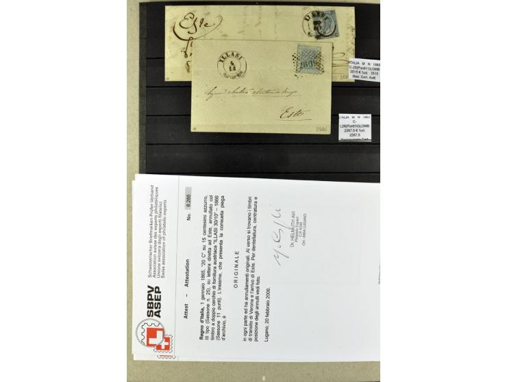 1860/1980 (ca.), postfrische, ungebrauchte und gestempelte Partie mit vielen Abarten, Probedrucken, Briefen mit besseren Stem