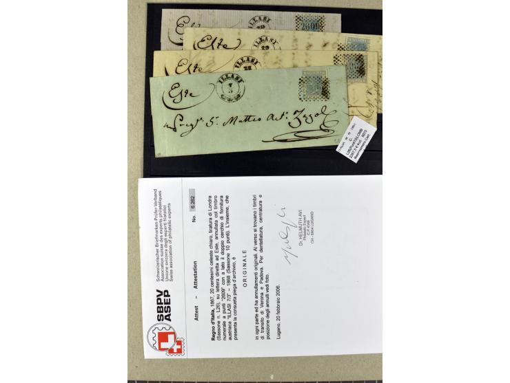 1860/1980 (ca.), postfrische, ungebrauchte und gestempelte Partie mit vielen Abarten, Probedrucken, Briefen mit besseren Stem