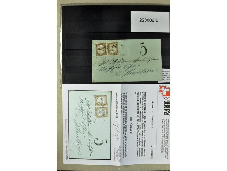 1860/1980 (ca.), postfrische, ungebrauchte und gestempelte Partie mit vielen Abarten, Probedrucken, Briefen mit besseren Stem