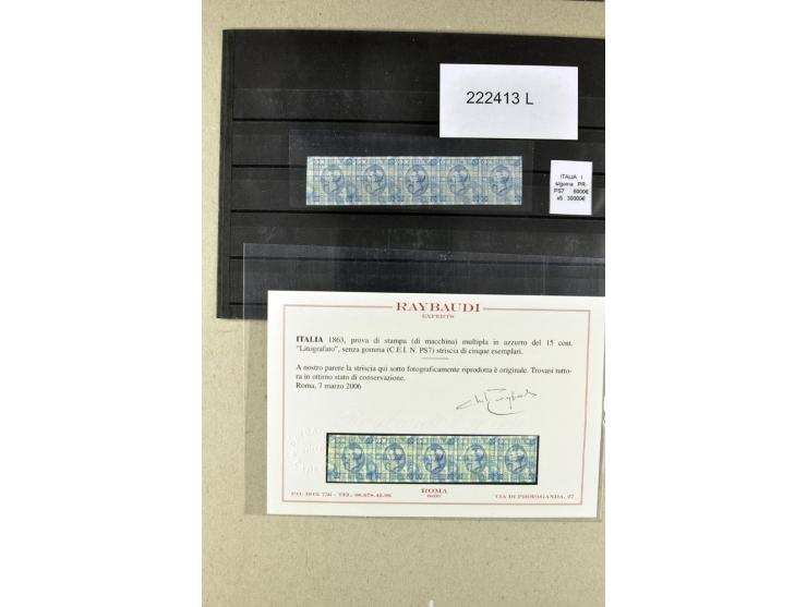 1860/1980 (ca.), postfrische, ungebrauchte und gestempelte Partie mit vielen Abarten, Probedrucken, Briefen mit besseren Stem