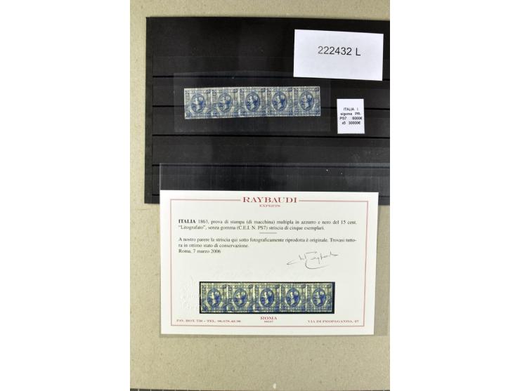 1860/1980 (ca.), postfrische, ungebrauchte und gestempelte Partie mit vielen Abarten, Probedrucken, Briefen mit besseren Stem