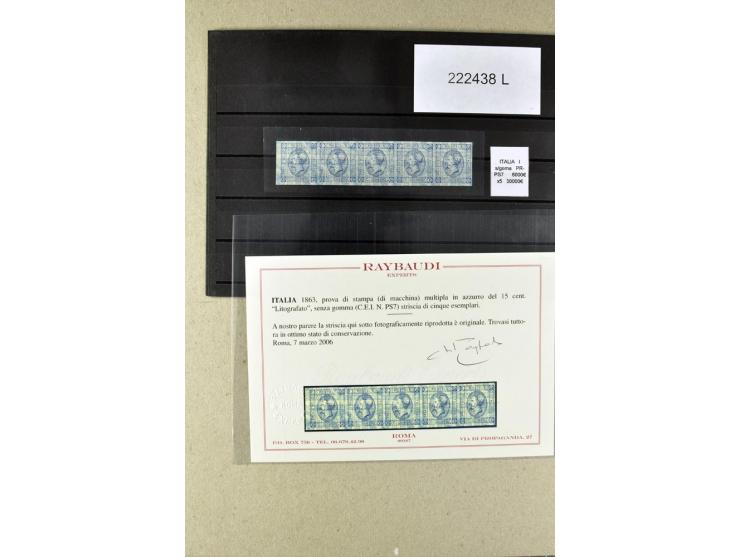 1860/1980 (ca.), postfrische, ungebrauchte und gestempelte Partie mit vielen Abarten, Probedrucken, Briefen mit besseren Stem
