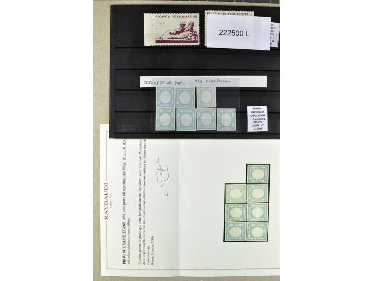 1860/1980 (ca.), postfrische, ungebrauchte und gestempelte Partie mit vielen Abarten, Probedrucken, Briefen mit besseren Stem
