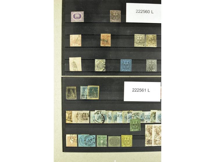 1860/1980 (ca.), postfrische, ungebrauchte und gestempelte Partie mit vielen Abarten, Probedrucken, Briefen mit besseren Stem
