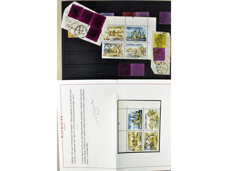 1860/1980 (ca.), postfrische, ungebrauchte und gestempelte Partie mit vielen Abarten, Probedrucken, Briefen mit besseren Stem