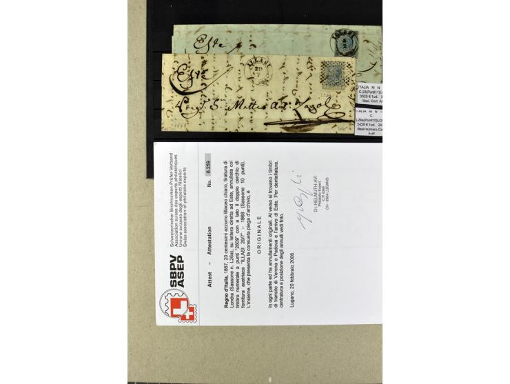 1860/1980 (ca.), postfrische, ungebrauchte und gestempelte Partie mit vielen Abarten, Probedrucken, Briefen mit besseren Stem