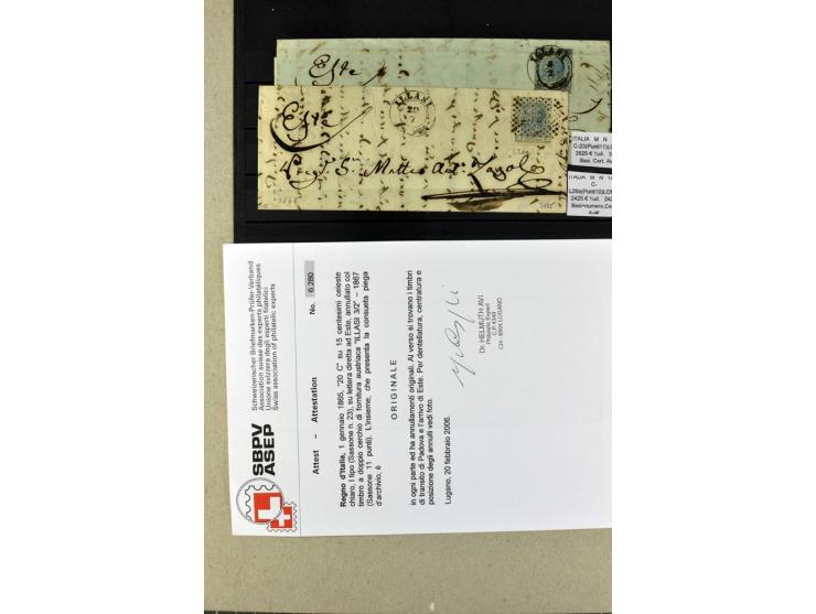 1860/1980 (ca.), postfrische, ungebrauchte und gestempelte Partie mit vielen Abarten, Probedrucken, Briefen mit besseren Stem