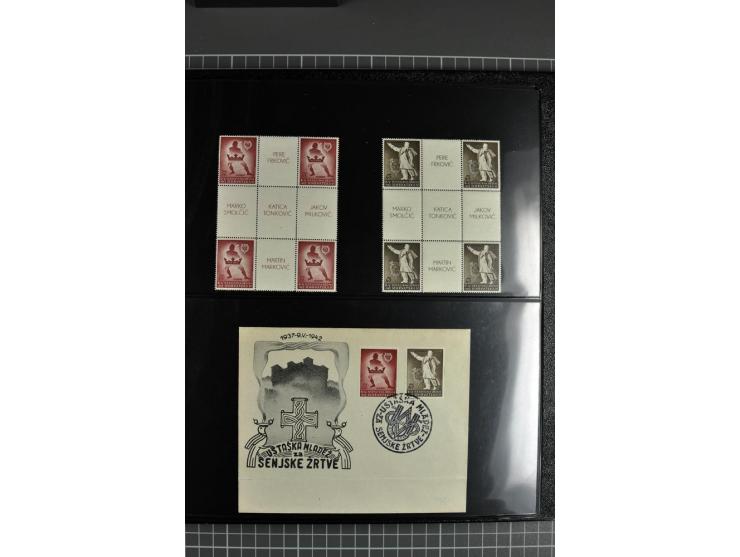 1941/45, sehr schöne ungebrauchte und postfrische Sammlung, spezialisiert mit verschiedenen Aufdruckfehlern, besseren Zähnung