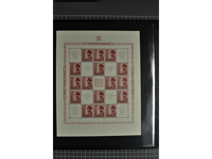 1941/45, sehr schöne ungebrauchte und postfrische Sammlung, spezialisiert mit verschiedenen Aufdruckfehlern, besseren Zähnung