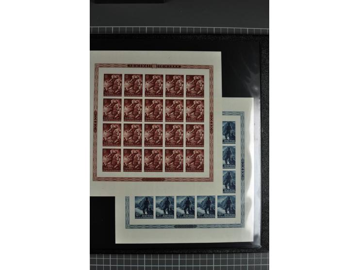 1941/45, sehr schöne ungebrauchte und postfrische Sammlung, spezialisiert mit verschiedenen Aufdruckfehlern, besseren Zähnung