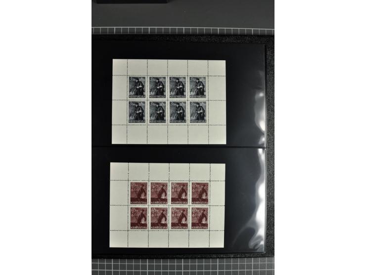 1941/45, sehr schöne ungebrauchte und postfrische Sammlung, spezialisiert mit verschiedenen Aufdruckfehlern, besseren Zähnung