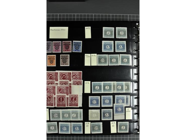 1941/45, sehr schöne ungebrauchte und postfrische Sammlung, spezialisiert mit verschiedenen Aufdruckfehlern, besseren Zähnung
